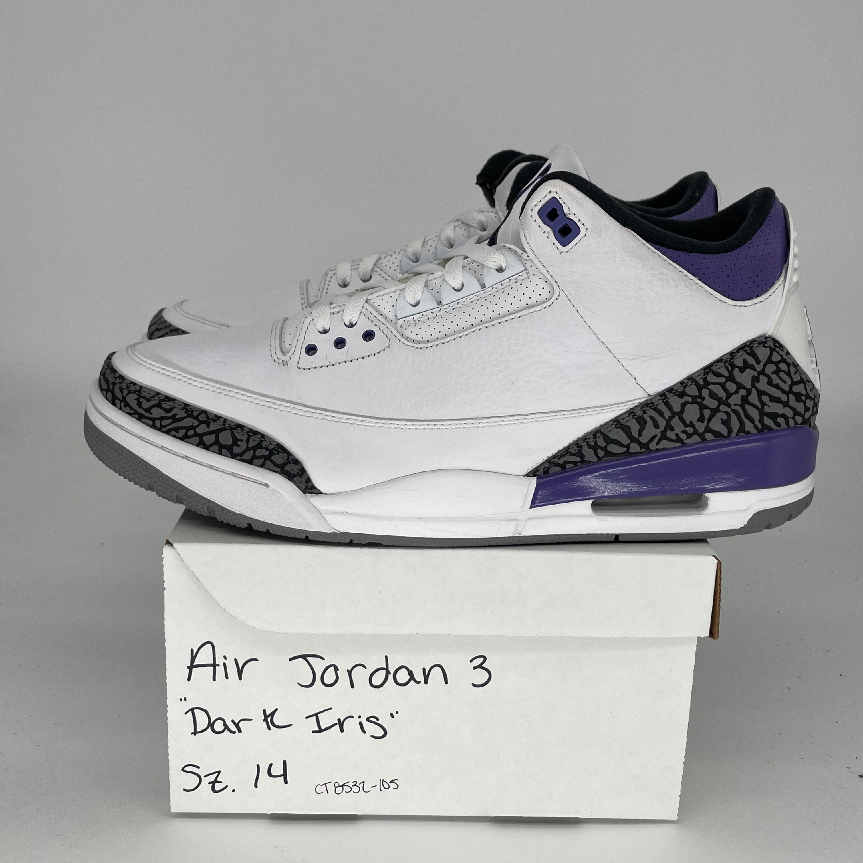 AIR JORDAN 3 DARK IRIS SIZE 14 CT8532-105