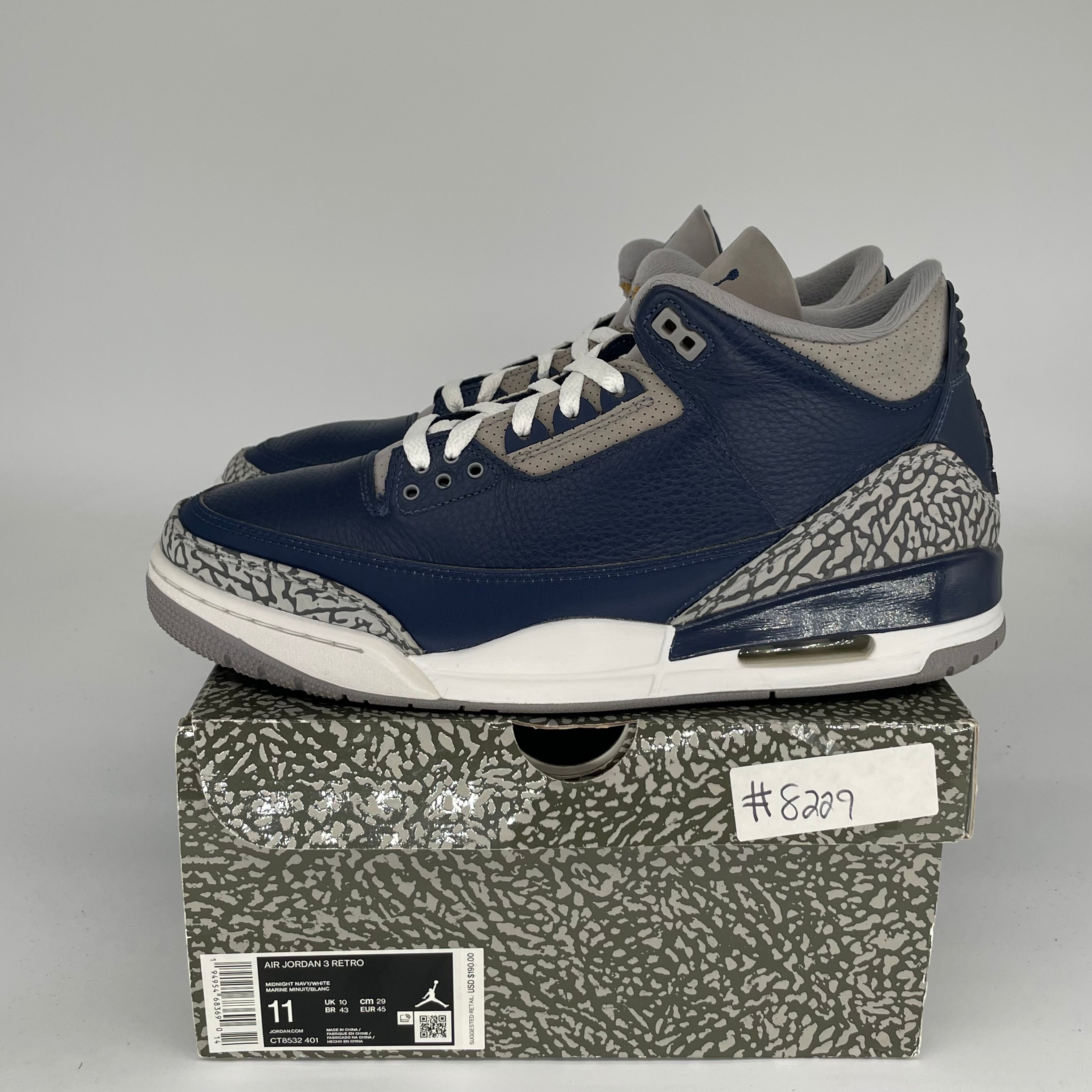 AIR JORDAN 3 GEORGETOWN SIZE 11 CT8532-401