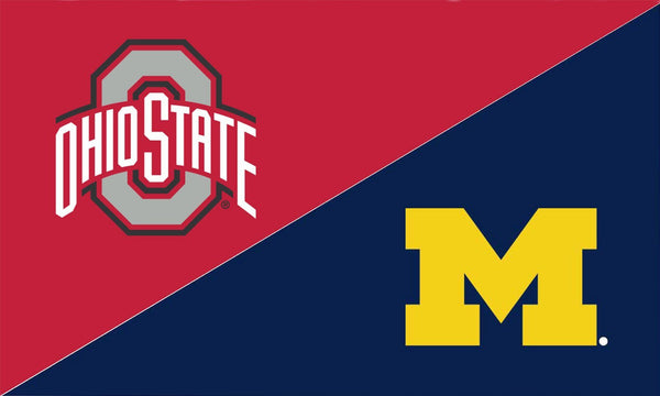 The Ohio State University and Michigan House Divided Flag