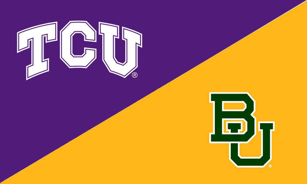 TCU & Baylor House Divided Flag