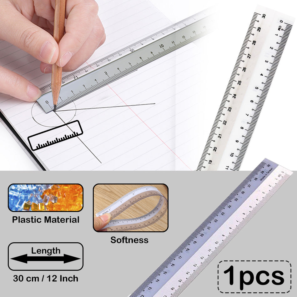 12 Inch Ruler 2pcs Straight Ruler 30cm Ruler With Centimeters and Inches  for sale online