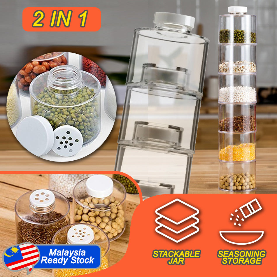 12pcs Spice Tower Bottles, Stackable Spice Jar Rack, Spice Salt Sugar  Masala Tower Space Saving Kitchen with Stand