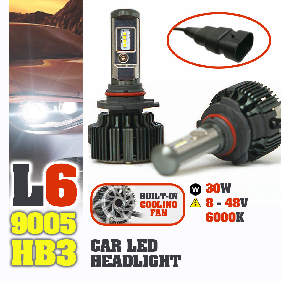 TURBO LED T6 [ 9005 (HB3) ] - Car Headlight Hi/Lo Beam 30W EMC 8-48V 6