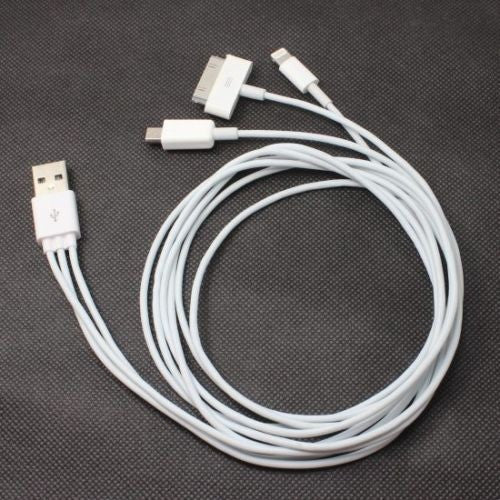 1M 4 in1 Micro USB Charging Cable for iPhone 5/4S /Samsung/ HTC
