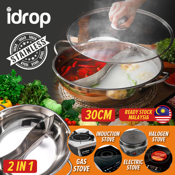 Home Hot Pot Stainless Steel w/ Lifting Drainage Basket Rotating funct –  Intexca US