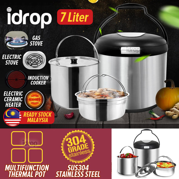 idrop [ 2.5L ] Multifunction Cooking Thermo Pot with Stainless Steel I