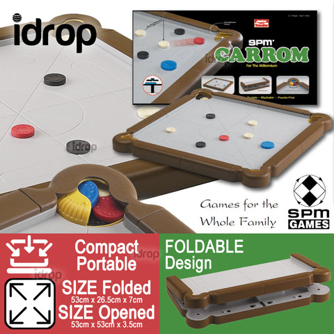 idrop SPM GAMES - CARROM Foldable Multiplayer Board Game Play Set