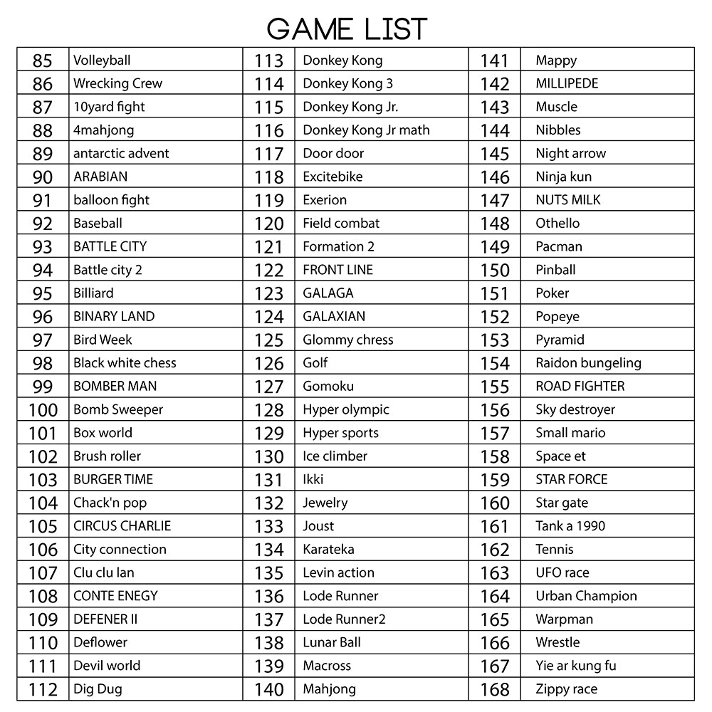 retro fc 400 games list