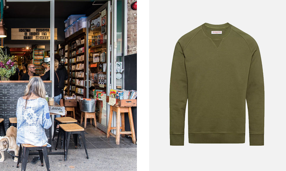 Gertrude and Alice Bookstore and Olebar Brown Jumper
