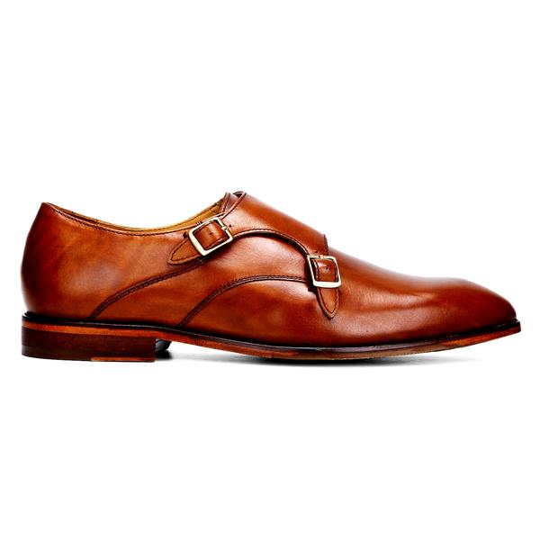 Mens Brown Tan Leather Double Monk Strap Shoes India | Churchill Shoes