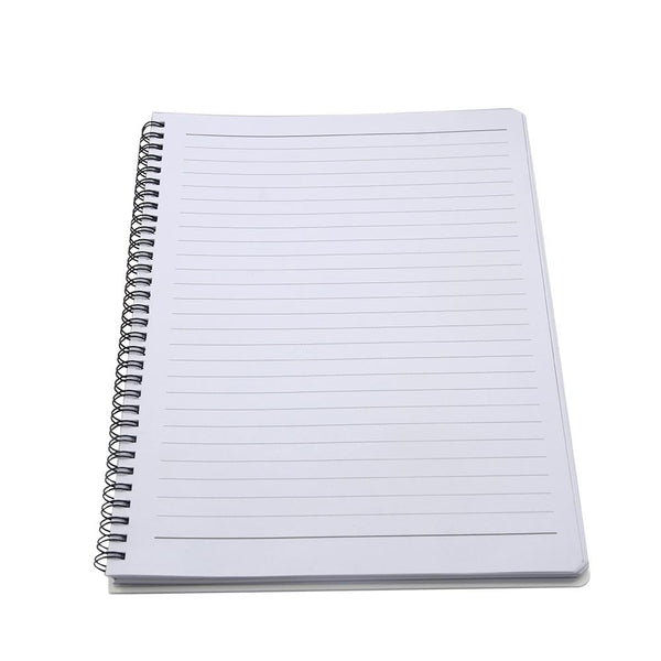 A4 Spiral Notebook with Plastic Sublimation panel.