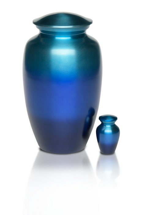 Alloy In Range Of Beautiful Blue Tones Adult 200 Cu In Cremation Urn — Afterlife Essentials 
