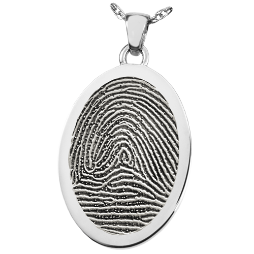 Oval Fingerprint Pendant Cremation Jewelry — Afterlife Essentials