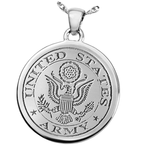Round Military Pendant Cremation Jewelry — Afterlife Essentials