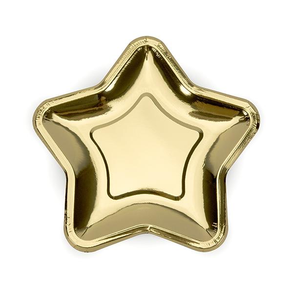 gold star shaped paper plates