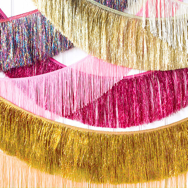 pink fringe garland