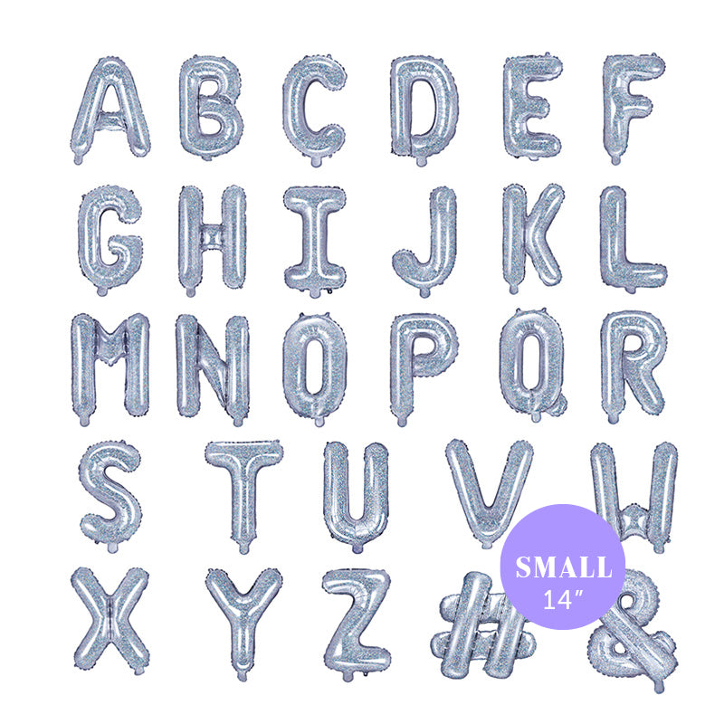 small foil letter balloons