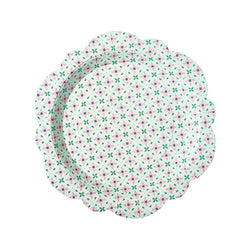 Floral Tile Patterned Paper Plates 