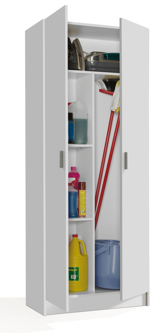 VITA Utility 2 Door Broom Cupboard in White | online4furniture.co.uk ...