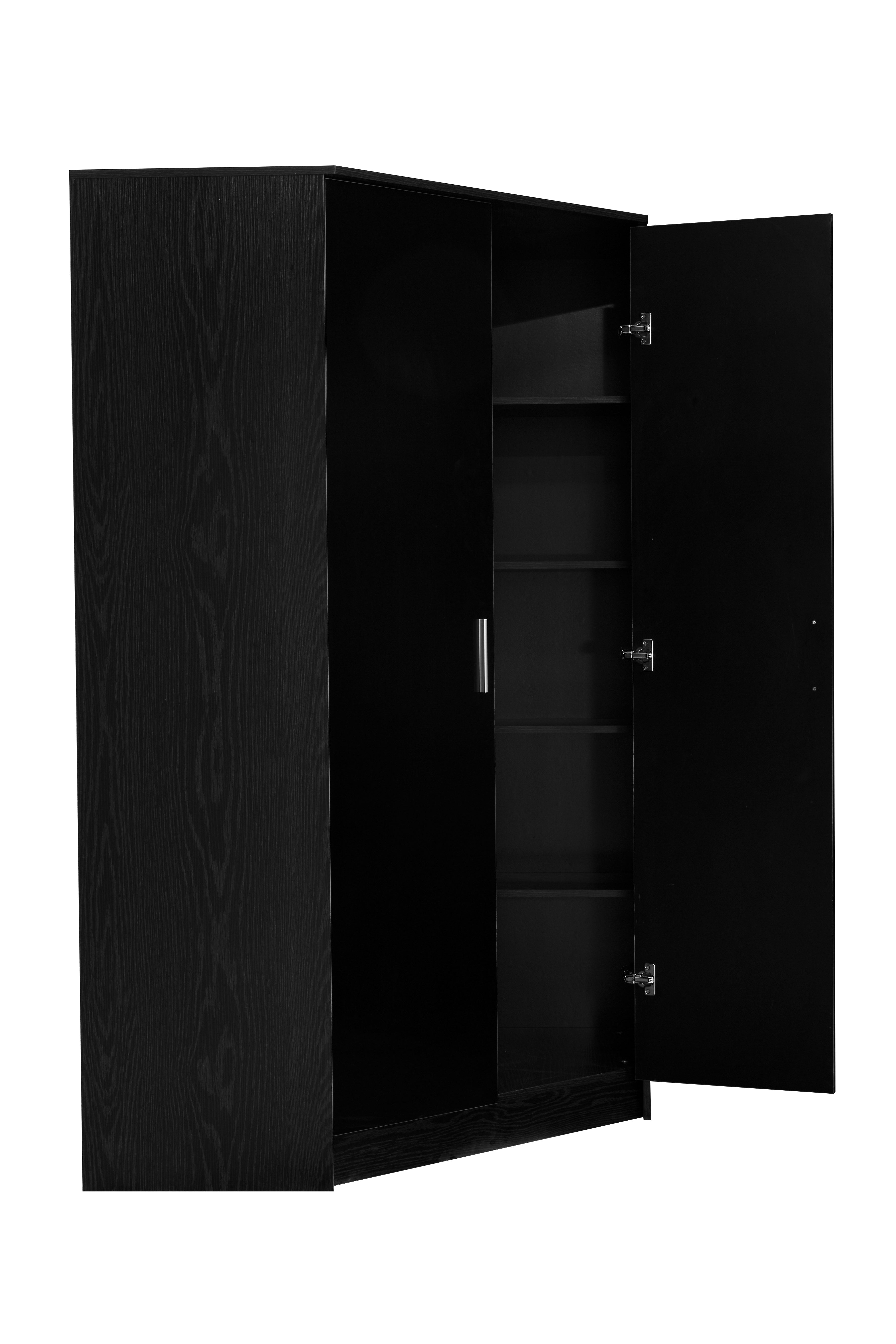 Reflect High Gloss 2 Door Corner Wardrobe In Black Gloss Black Oak Uk