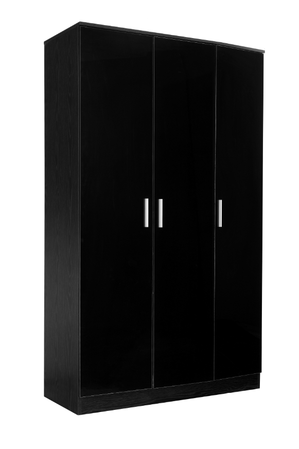 REFLECT - High Gloss 3 Door Plain Wardrobe - 4 Colours ...