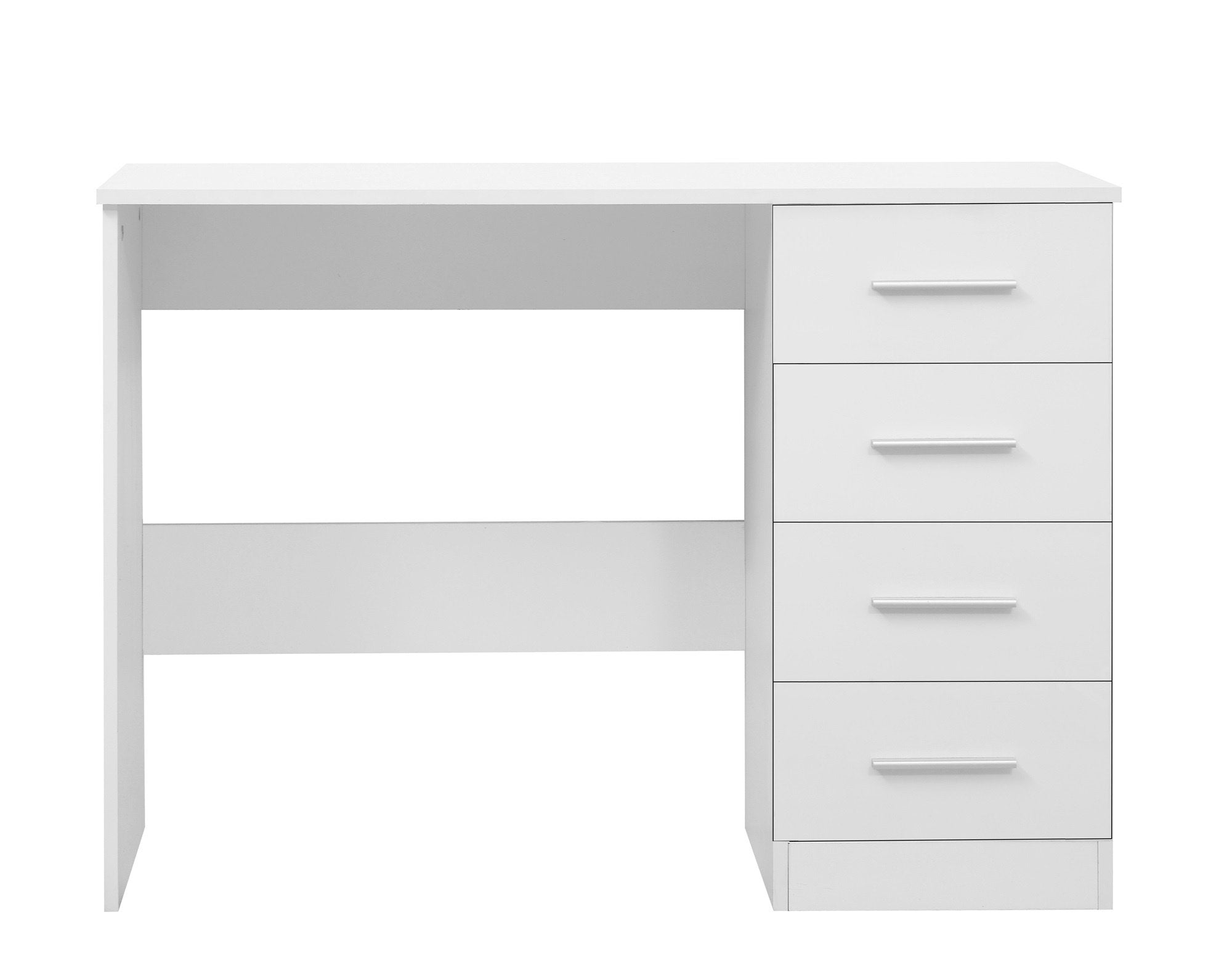 Reflect High Gloss 4 Drawer Dressing Table Desk In White Matt
