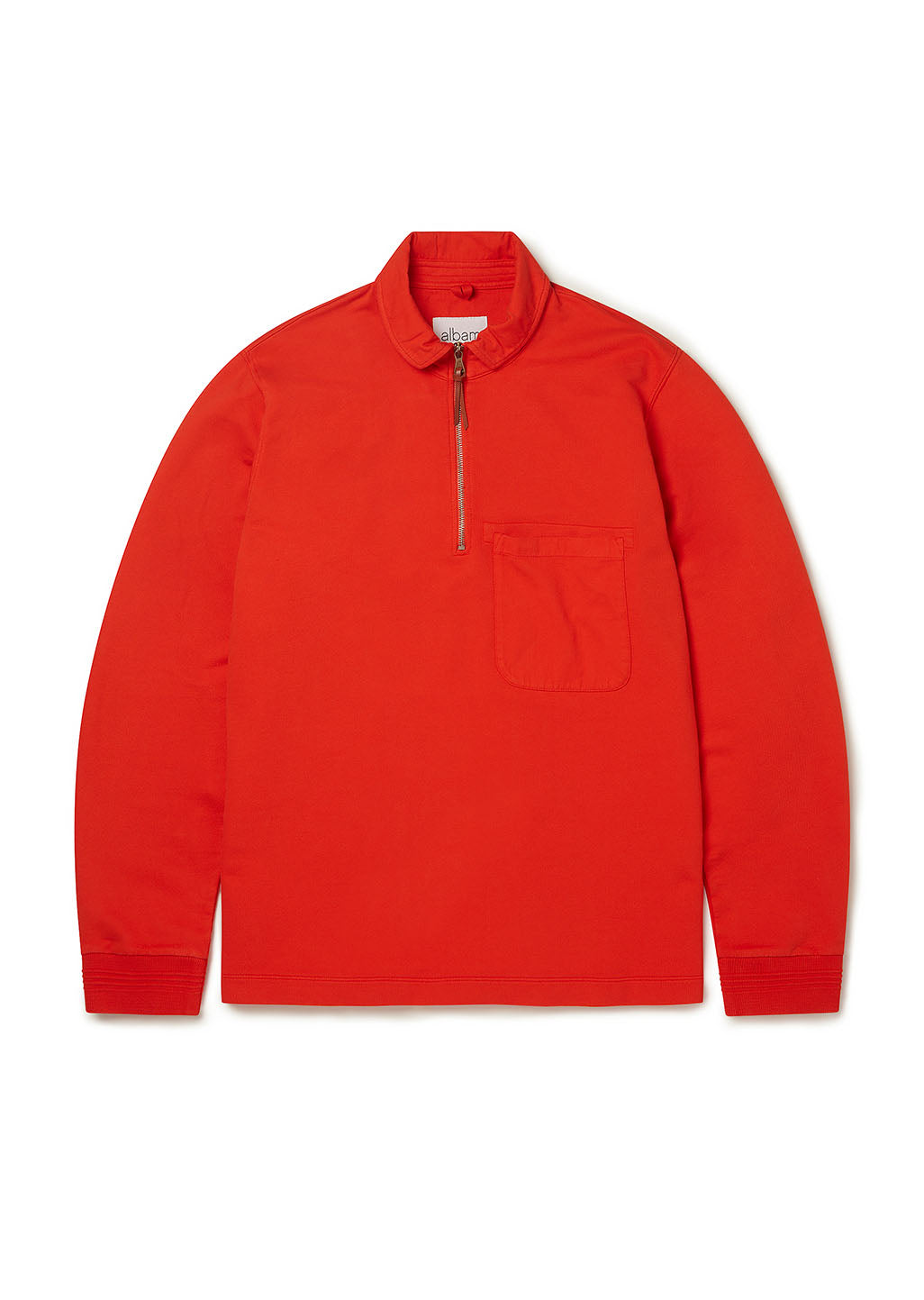 Quarter Zip Pullover in Red | albam Clothing