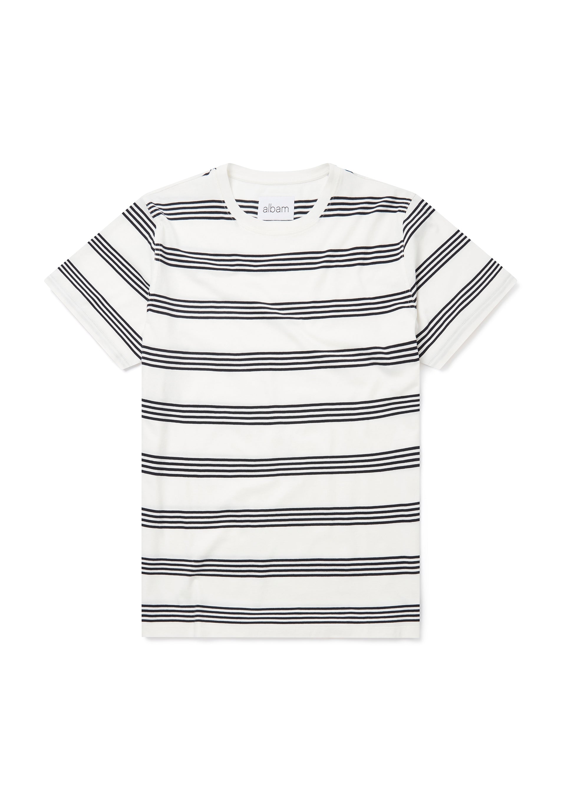 Fine Stripe T-Shirt in Off-White/Navy | albam Clothing