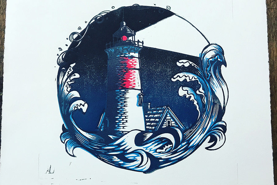 Color Test Lighthouse Night - Paprika Press Printshop