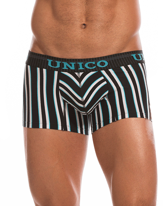 MUNDO UNICO 1710082192 Boxer/Trunk Cotton Stripes Negrero 7-inch