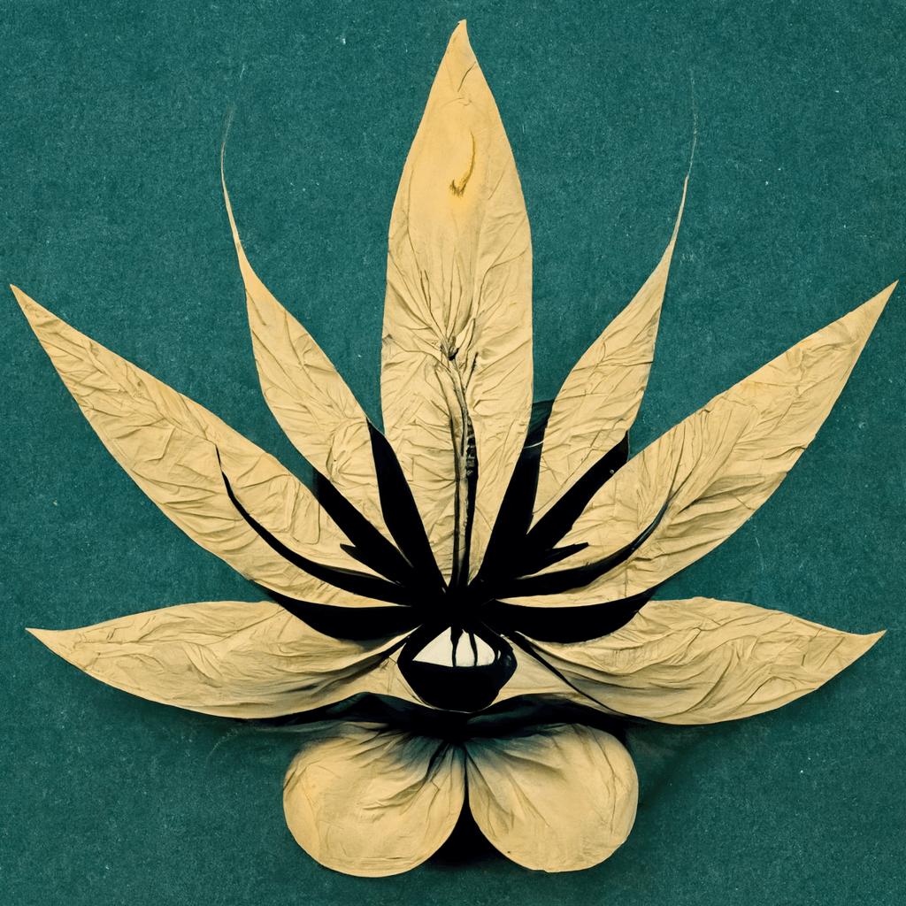 Cannabis Botanical Illustration in the style of Salvador Dali - Goldleaf