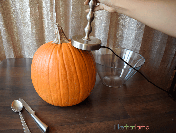 How to Upcycle an IKEA Lamp into a Pumpkin Floral Centerpiece Lamp - Makely
