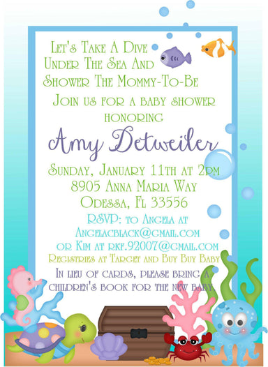 Girls Under The Sea Baby Shower Invitations — Party Beautifully