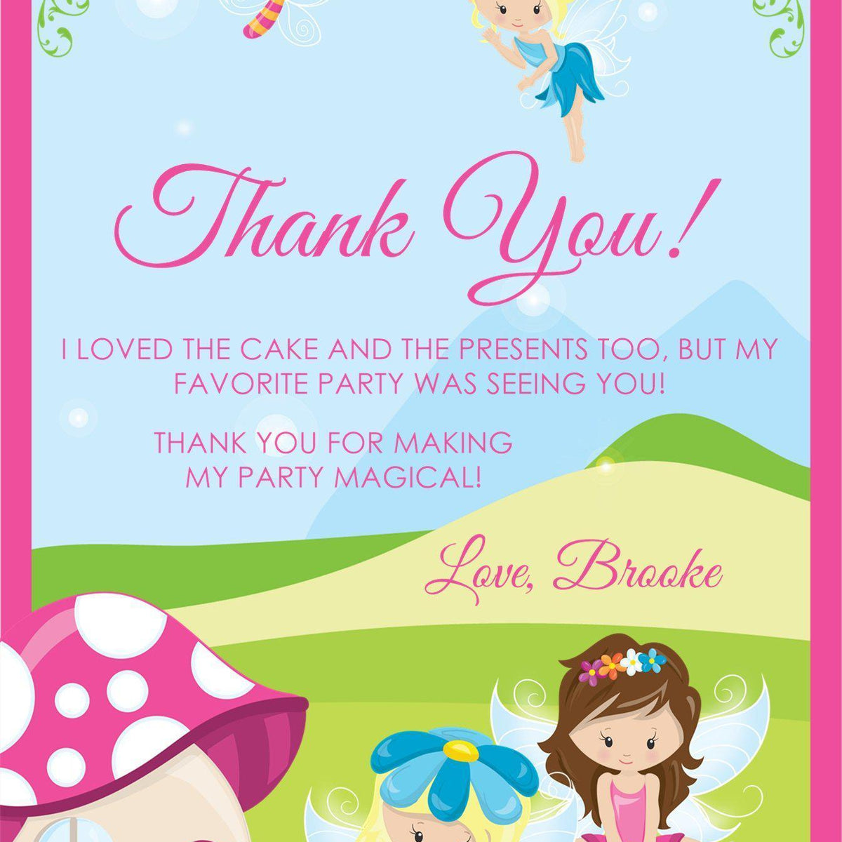 Fairy Birthday Thank You Cards — Party Beautifully