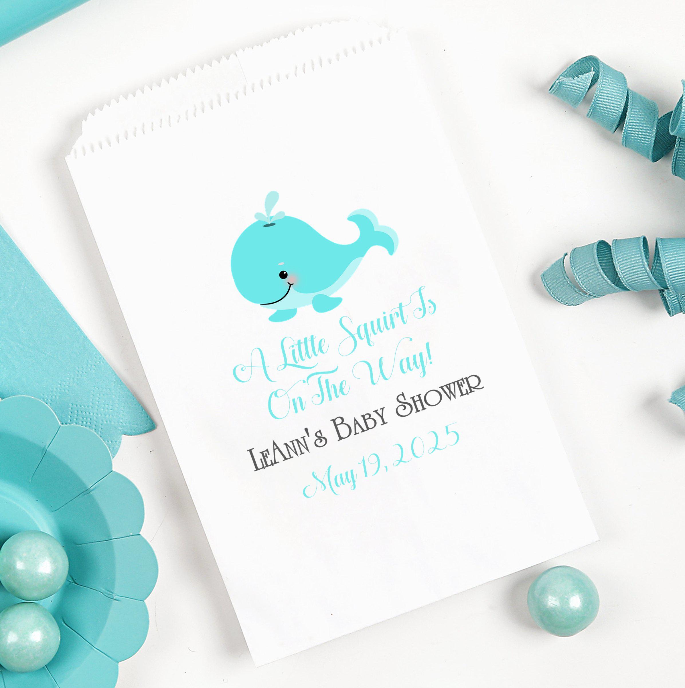 Gender Neutral Whale Baby Shower Favor Bags