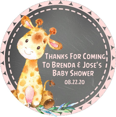 Giraffe THANK YOU card, baby shower boy or girl theme printable