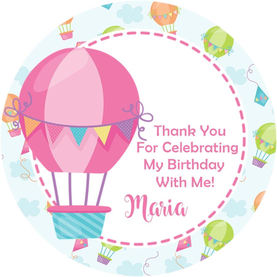 Hot Air Balloon Birthday Party Stickers Or Favor Tags — Party ...