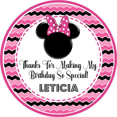 Minnie Mouse Party Favor Tags template - pink