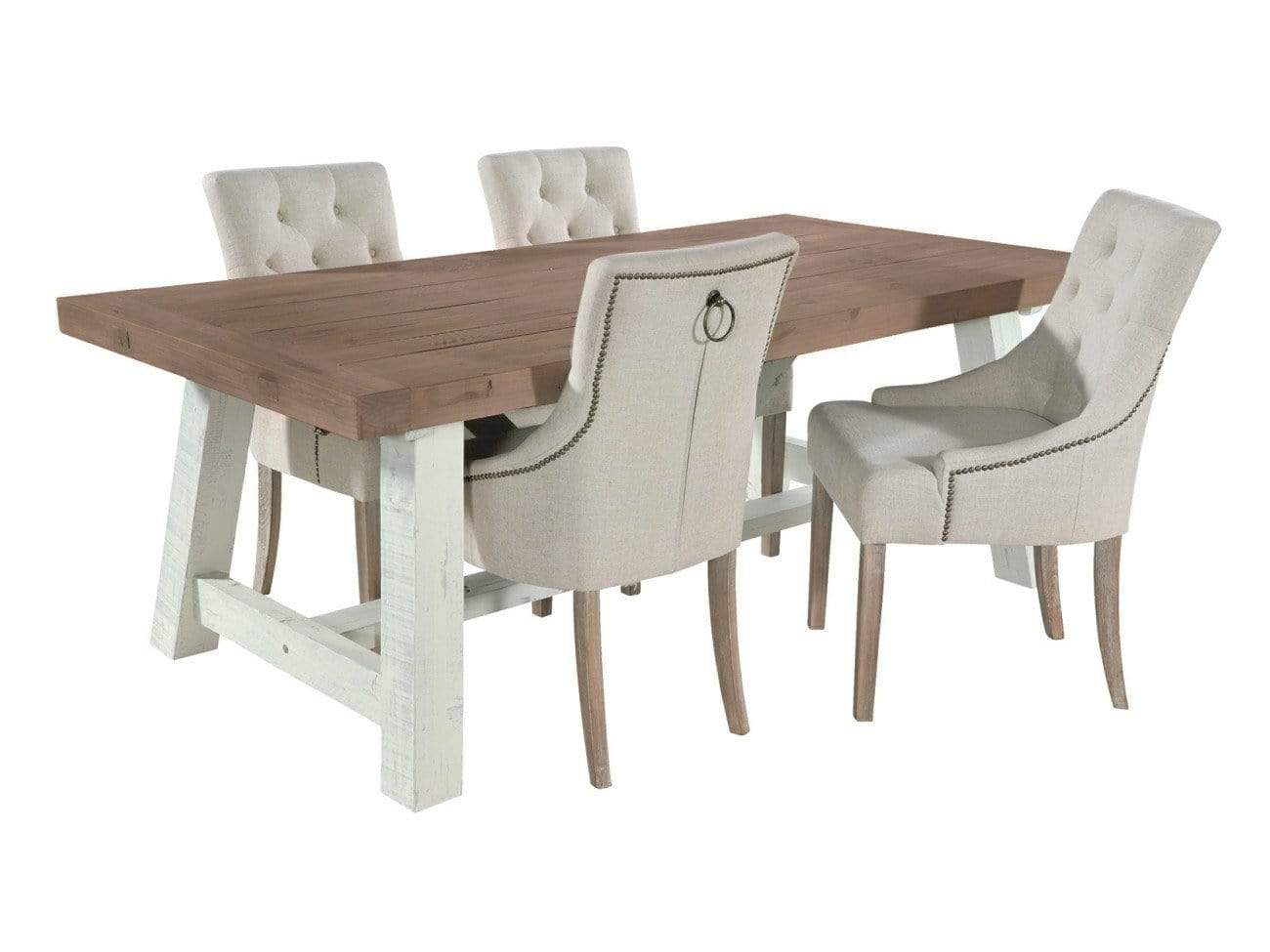 Rustic Extending Dining Table Set Greenway Furniture