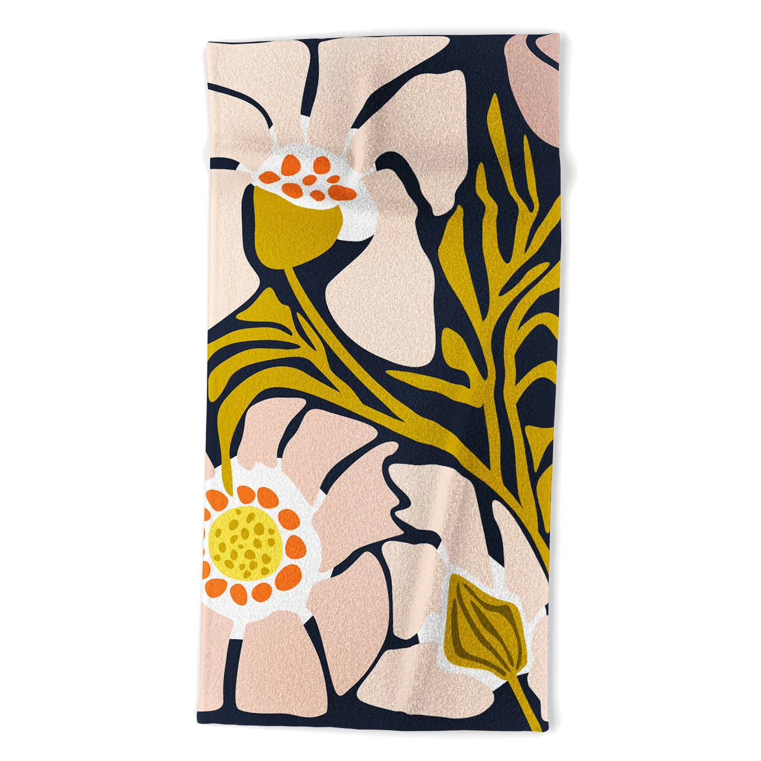 Backyard Flower Modern Floral Beach Towel
