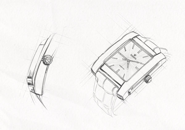 Sketches of a Söner square watch - Defy The Norm