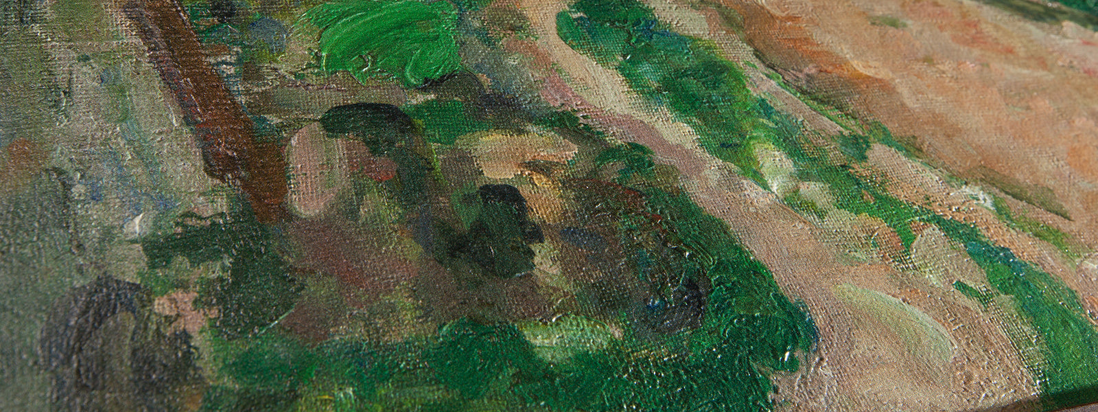Road at Auvers-sur-Oise, by Cézanne Painting Close Up