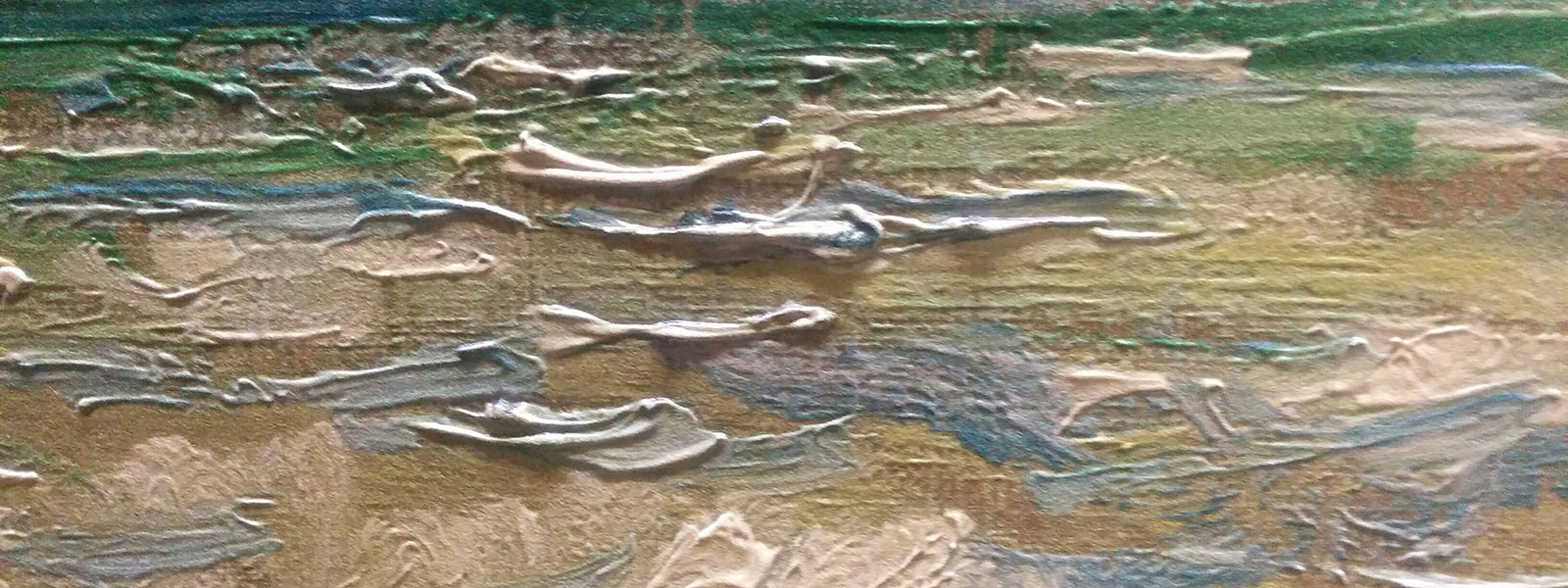 A Stormy Sea, by Monet Painting Close Up