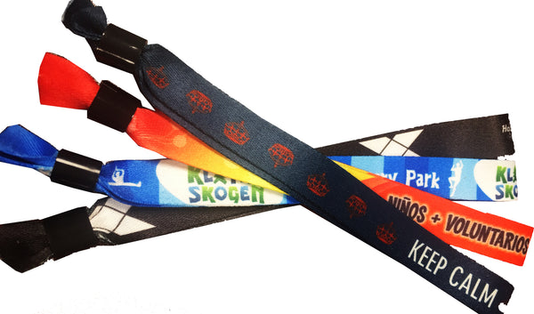 Custom Print on our Cloth Wristbands