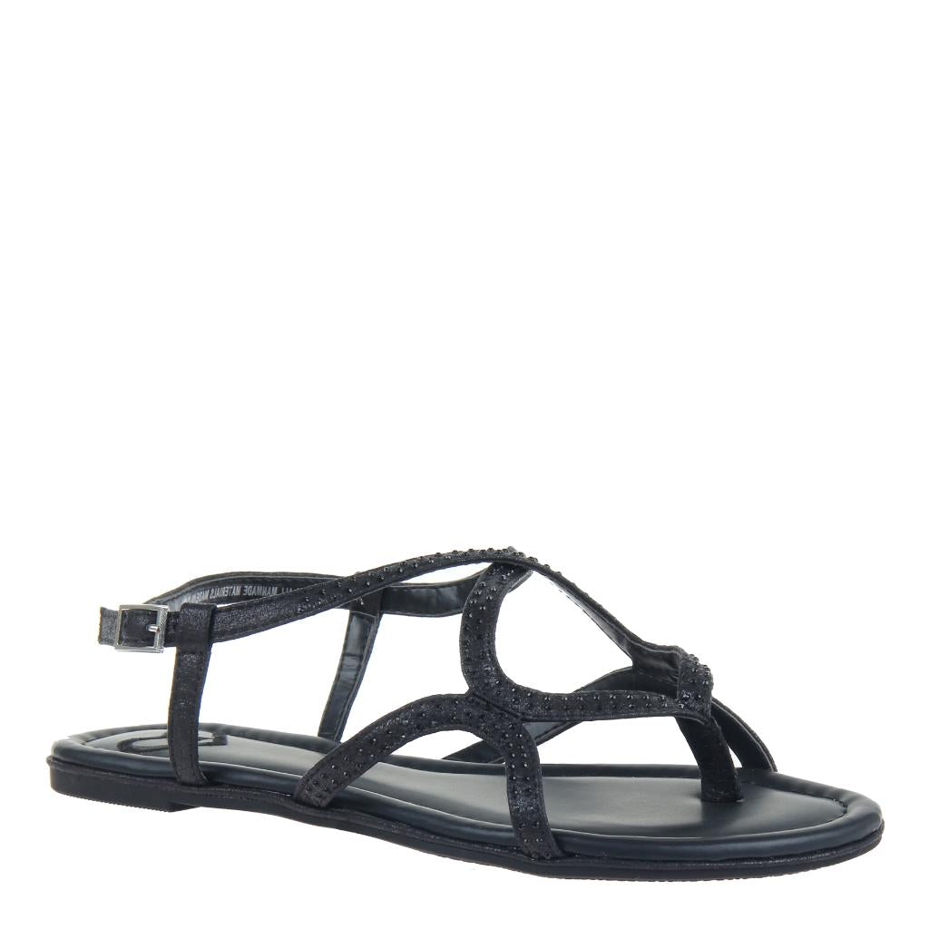 Deco in Black Flat Sandals | Women's 