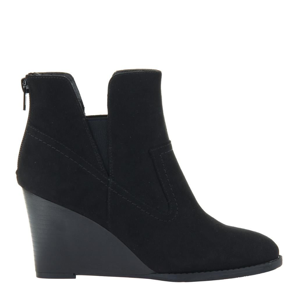 black ankle wedge boot