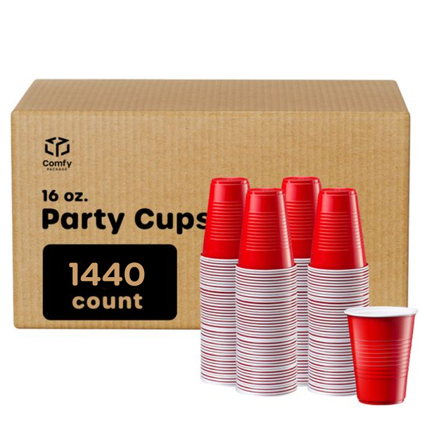 Red Everyday 16-Ounce Plastic Cups, 100-Count