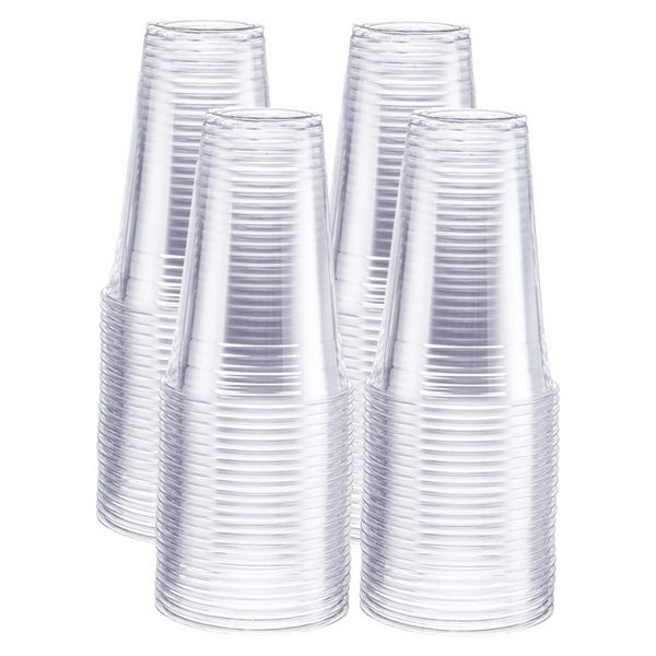 Stack Man [100 Pack - 16 oz.] Clear Disposable Plastic Cups PET Crystal  Clear Disposable 16oz Plastic Cups - A World Of Deals