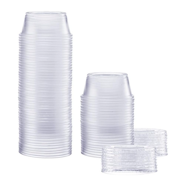 EDI 4 Ounce Clear Plastic Disposable Portion Cups/Souffle Cup with Lids, 50  Sets