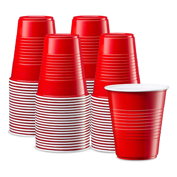 100-Pack 12 Oz Red Disposable Plastic Cups - Durable and Stylish